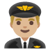 👨🏼‍✈️ man pilot: medium-light skin tone display on Google